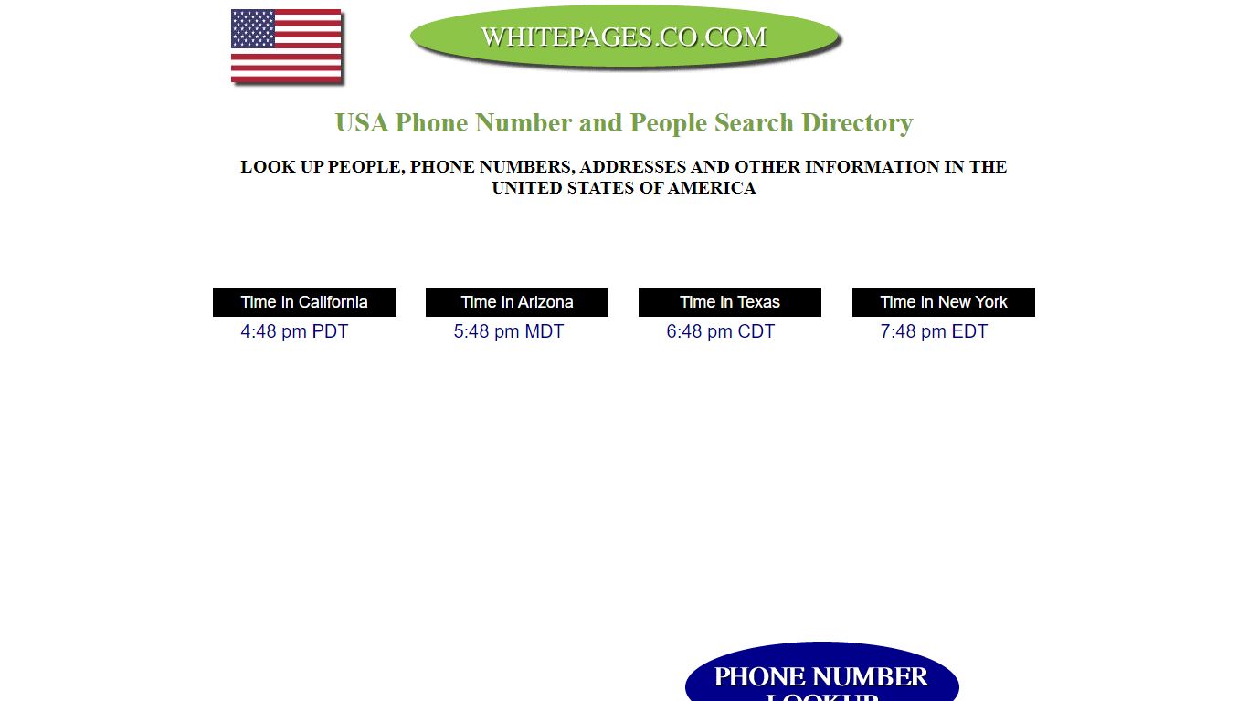 Search the USA on the International White Pages - .co.com